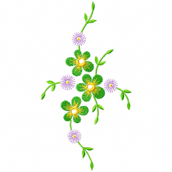 Flowers And Tree Embroidery Design 6